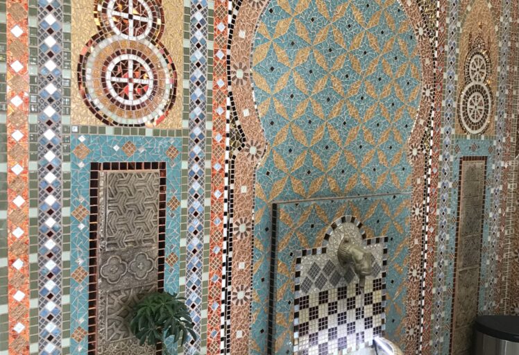 Custom Moroccan style mosaic mural done by Mosaic Eternity