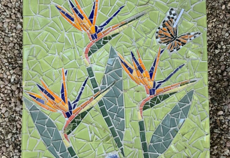 Custom mosaic floor art done by Mosaic Eternity