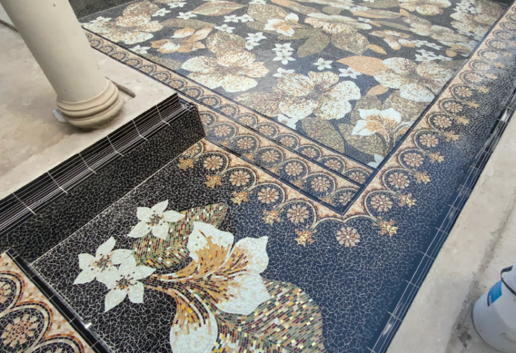 Custom mosaic pool by Mosaic Eternity